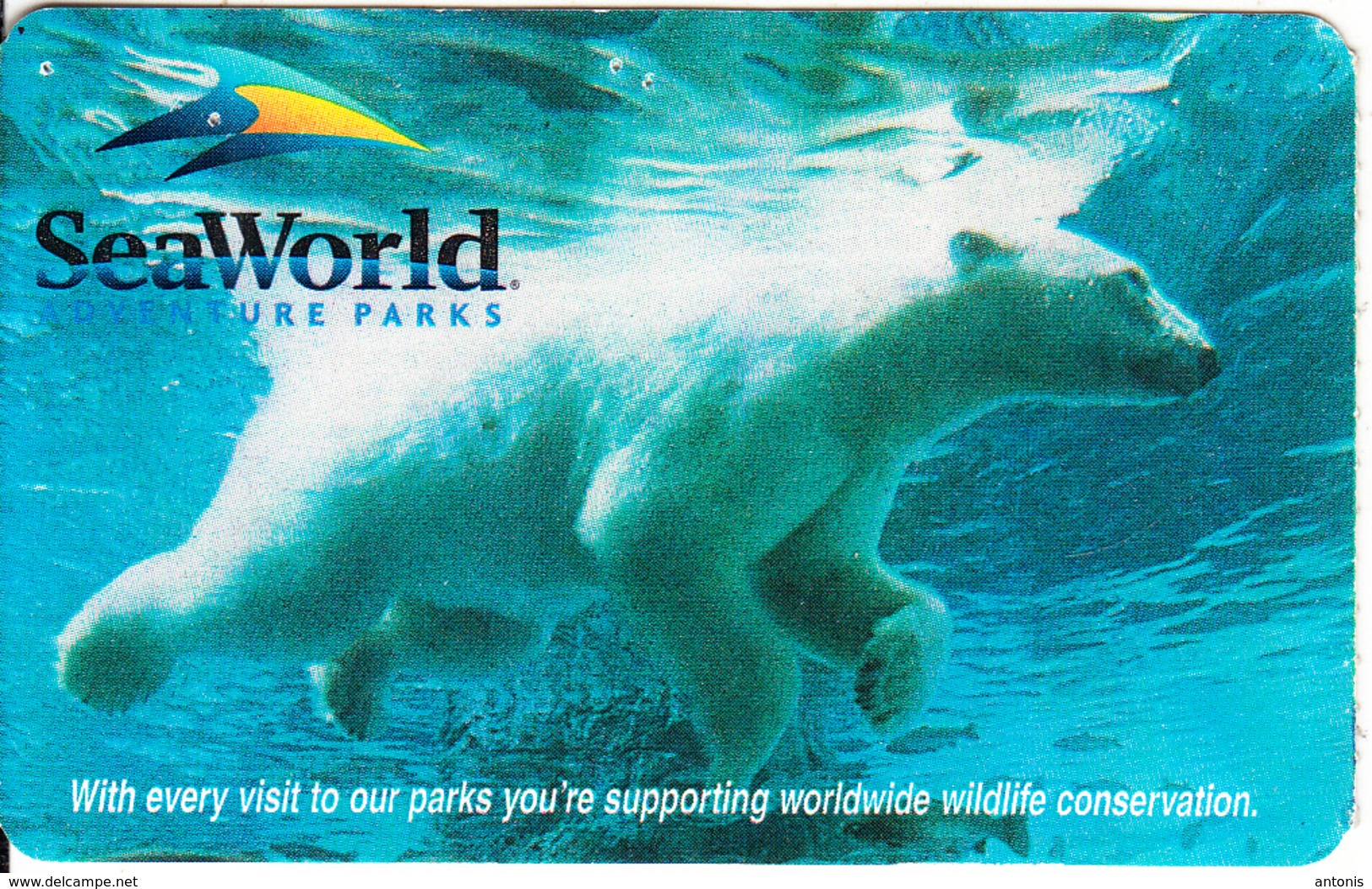 USA - Polar Bear, SeaWorld Adventure Parks, Ticket Card, Used - Sonstige & Ohne Zuordnung