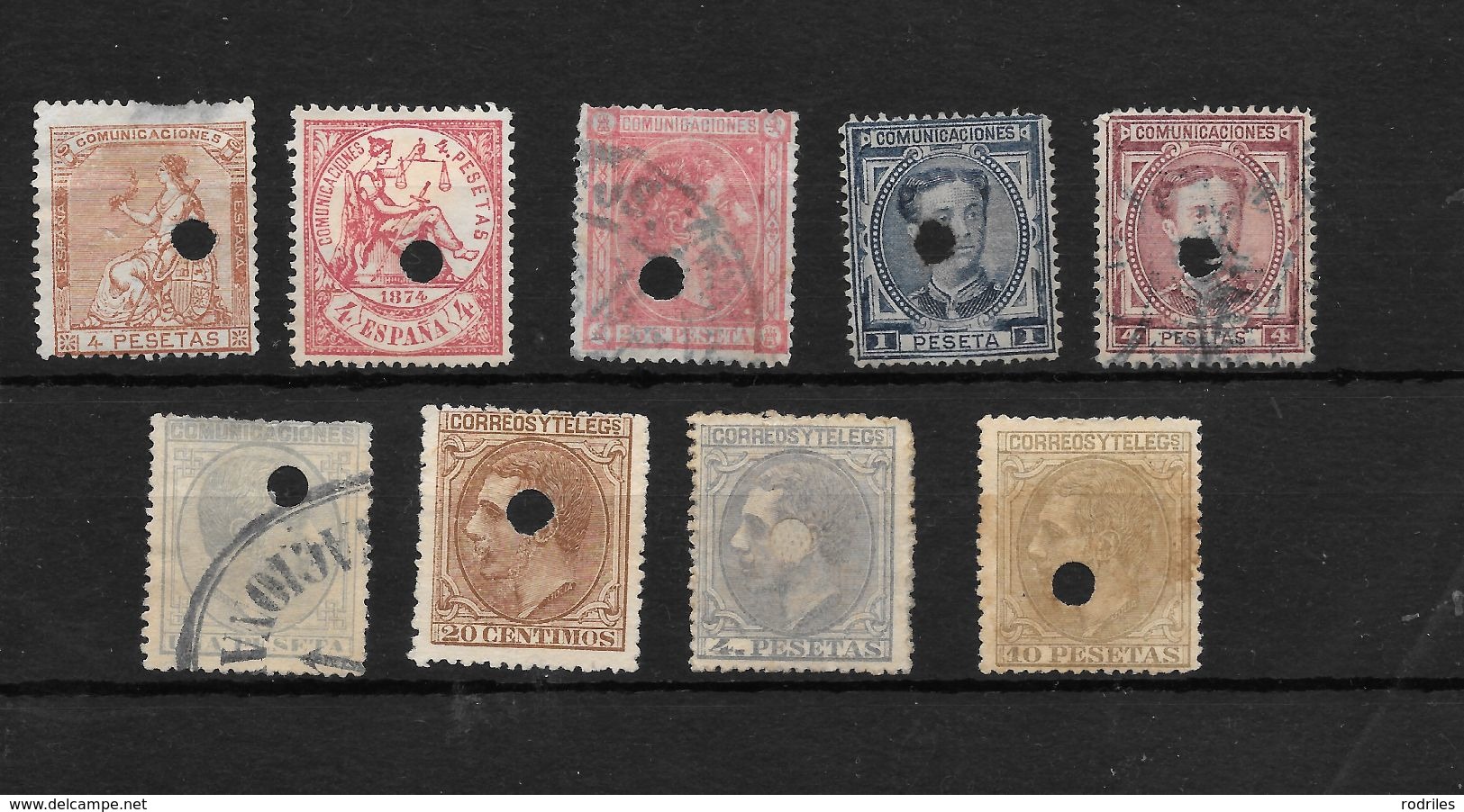 España. Conjunto De 9 Sellos Usados Por Telégrafos - Used Stamps