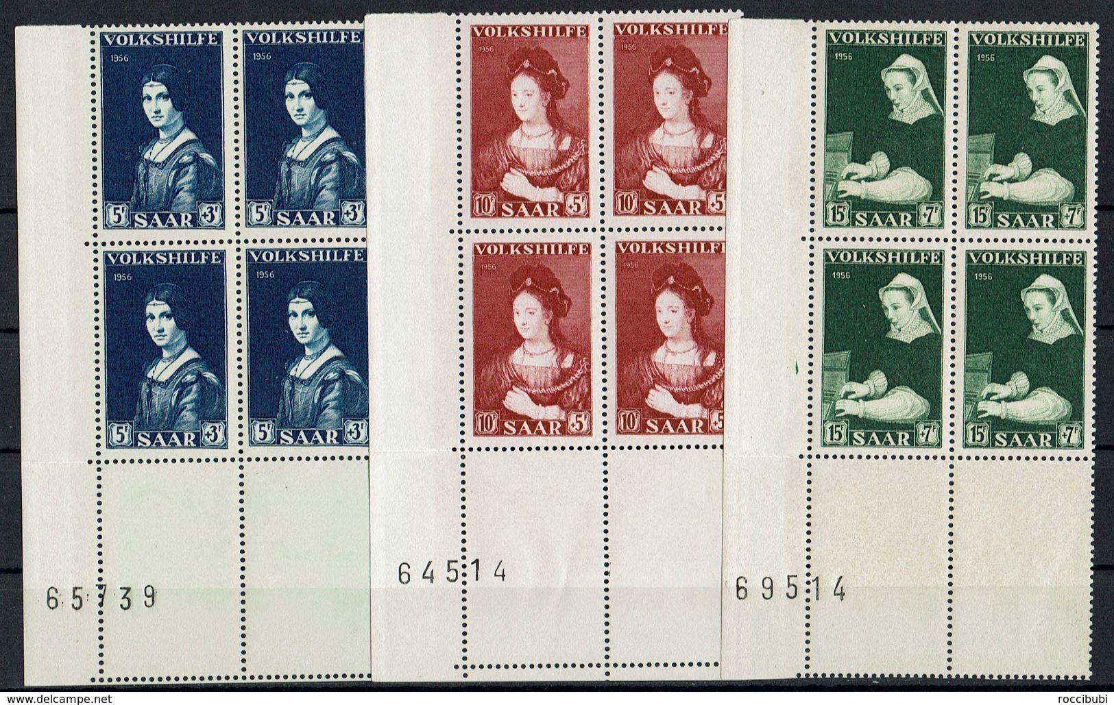 Saarland 1956 // Mi. 376/378 ** 4er (025..495) - Ungebraucht