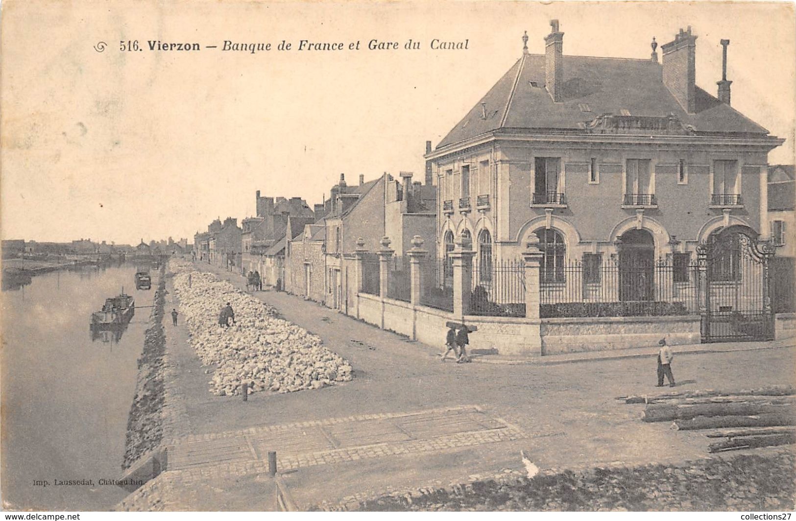 18-VIERZON- BANQUE DE FRANCE ET GARE DU CANAL - Vierzon