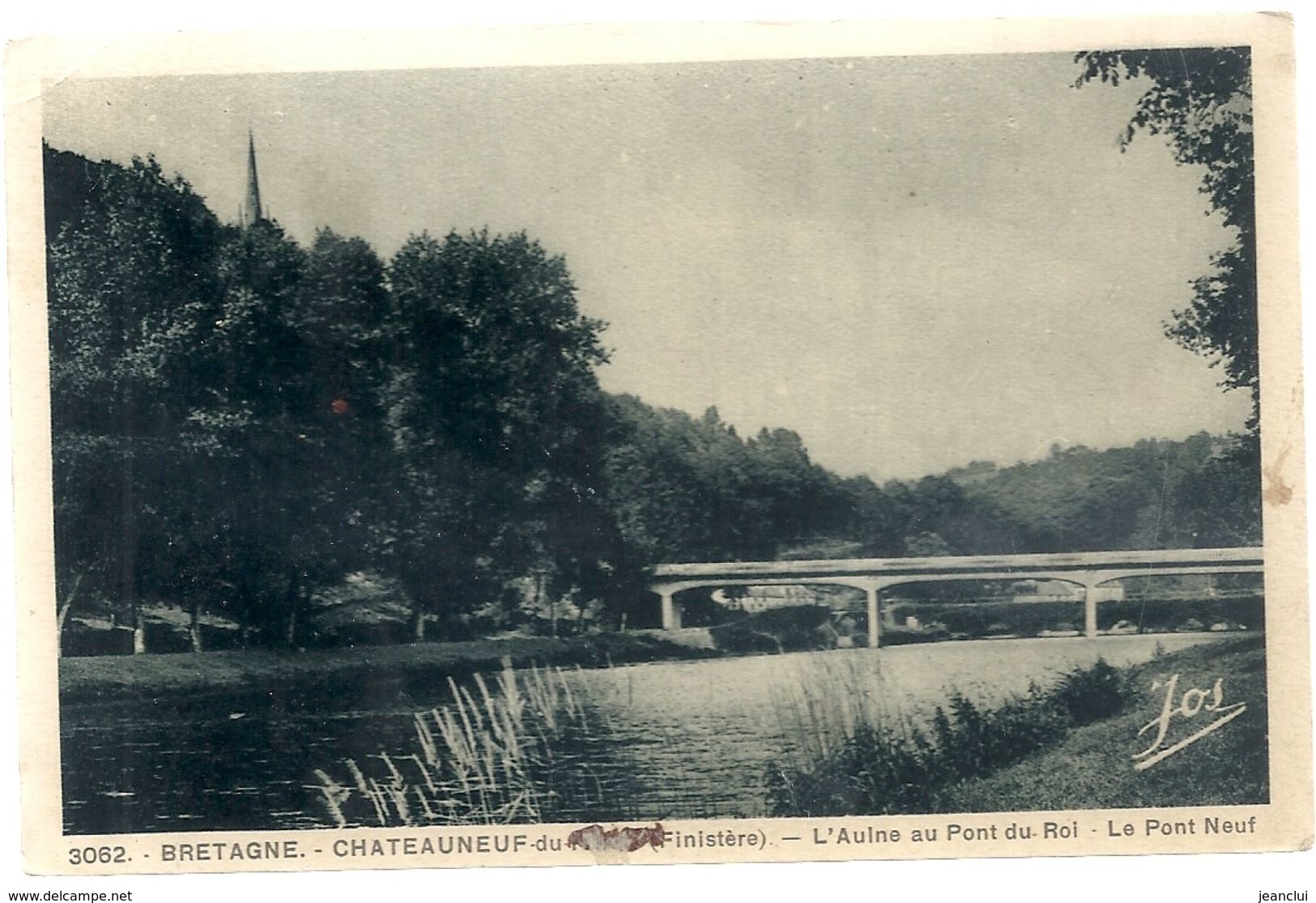 CHATEAUNEUF-DU-FAOU . L'AULNE AU PONT DU ROI . LE PONT NEUF . AFFR AU VERSO . 2 SCANES - Châteauneuf-du-Faou