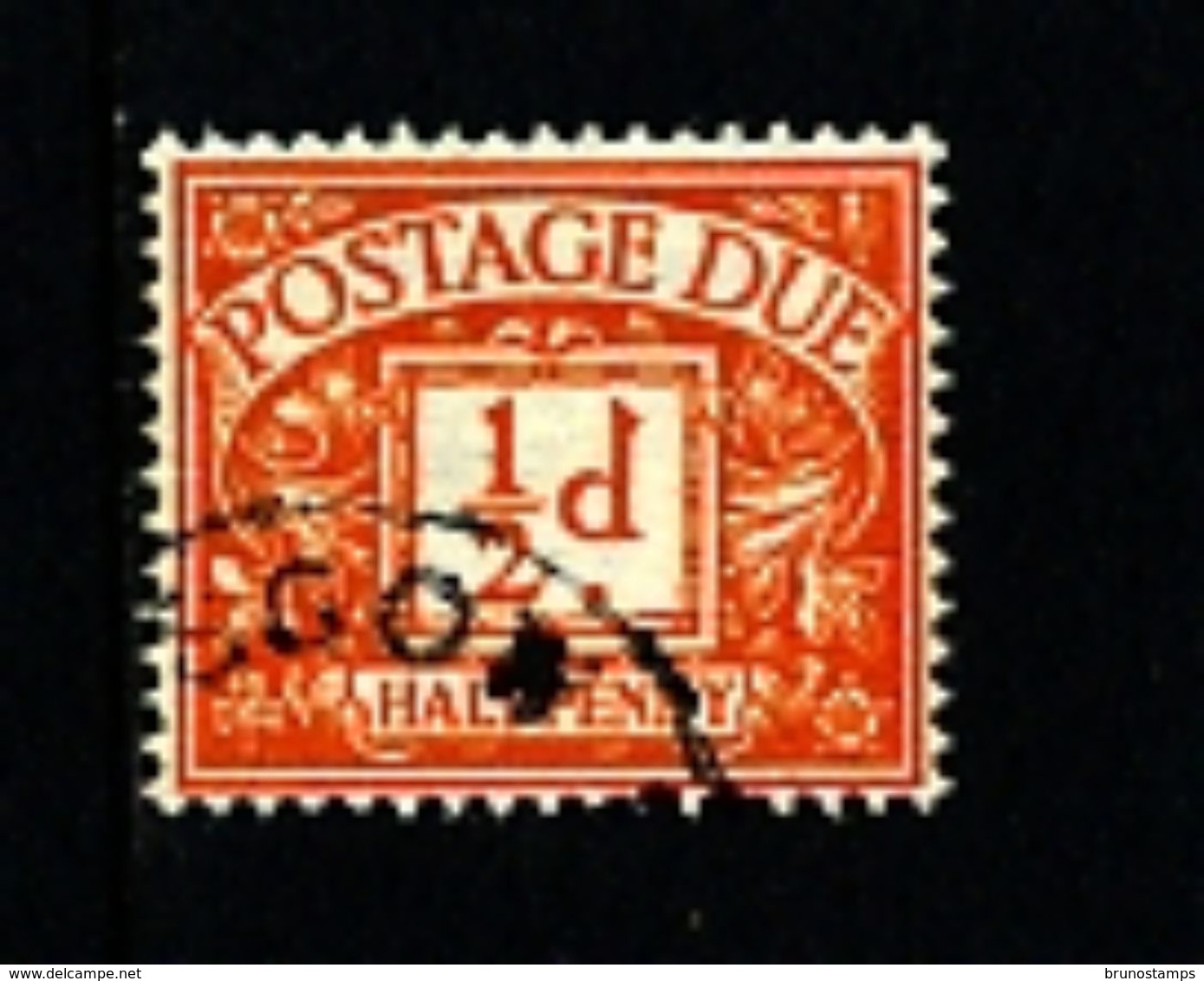 GREAT BRITAIN - 1951 POSTAGE DUES 1/2d  ORANGE KGVI  FINE USED  SG D35 - Impuestos