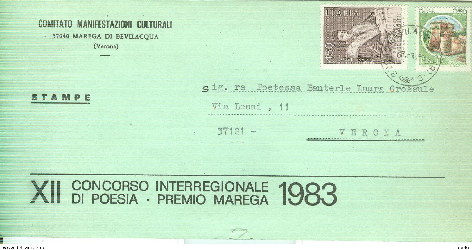 XII CONCORSO INTERREGIONALE DI POESIA - PREMIO MAREGA -1983-MAREGA DI BEVILACQUA (VERONA),COMITATO ORGANIZZATORE - Programmi