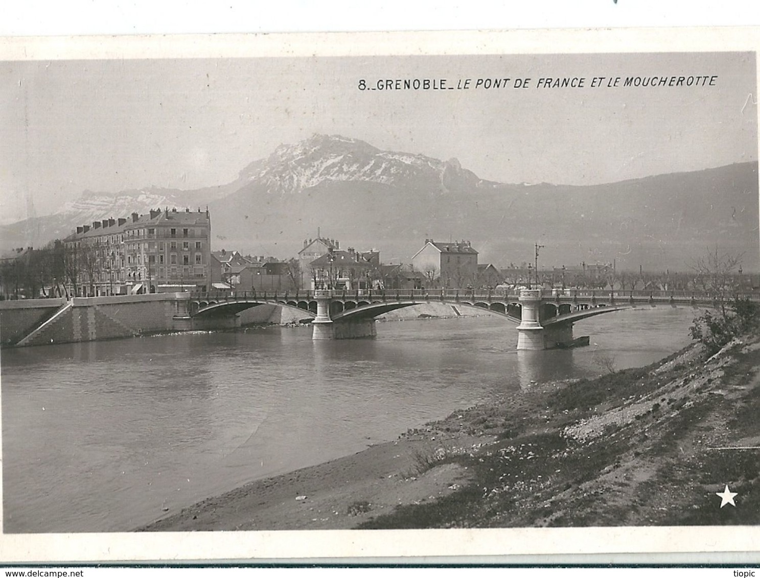 Carte Photo   N Et B   De  GRENOBLE  ( 38 )  Le Pont De France Et Le Moucherotte . - Grenoble