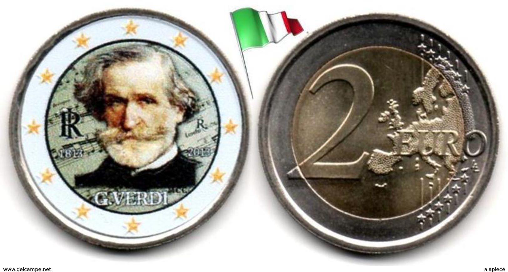 Italie - 2 Euro 2013 - (Giuseppe Verdi  - Colorée) - Italie