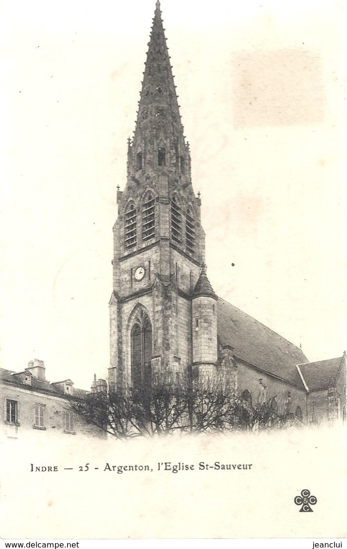 ARGENTON . L'EGLISE St-SAUVEUR . AFFR AU VERSO LE 8 AOUT 1902 . 2 SCANES - Autres & Non Classés