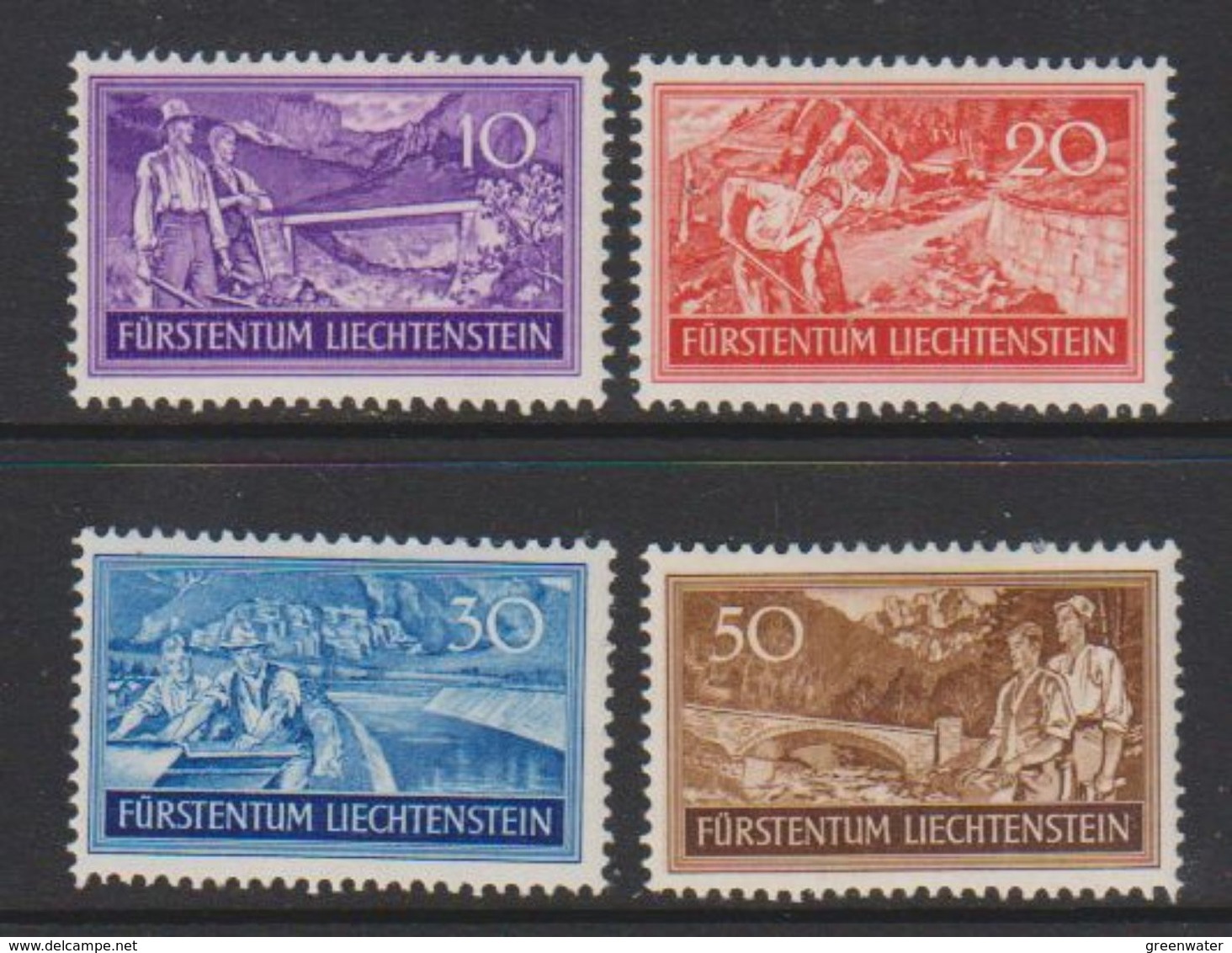 Liechtenstein 1937 Arbeitsbeschaffung 4v Unused Regummed (39551S) - Ongebruikt