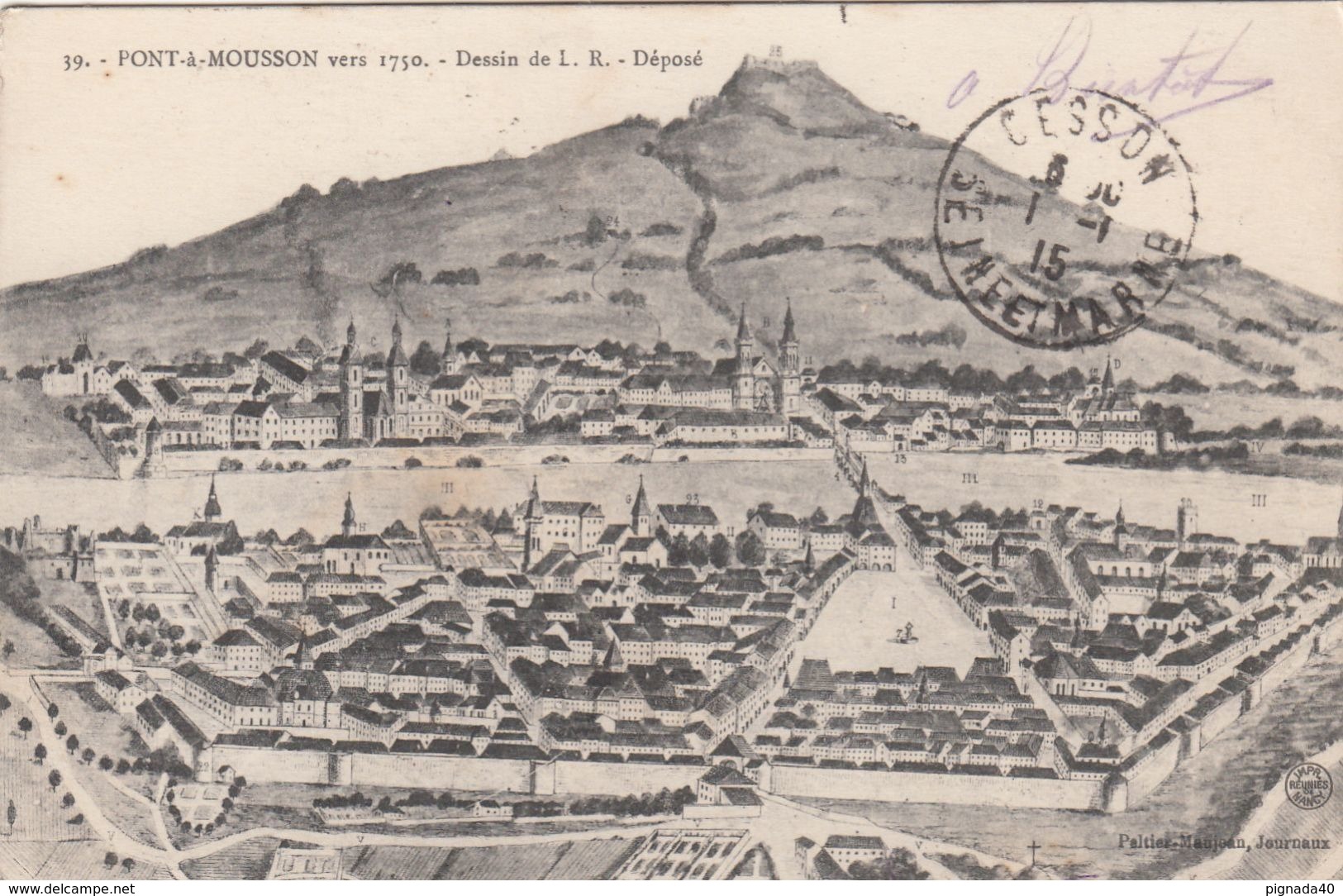 Cp , 54 , PONT-à-MOUSSON Vers 1750 , Dessin De L. R. - Pont A Mousson