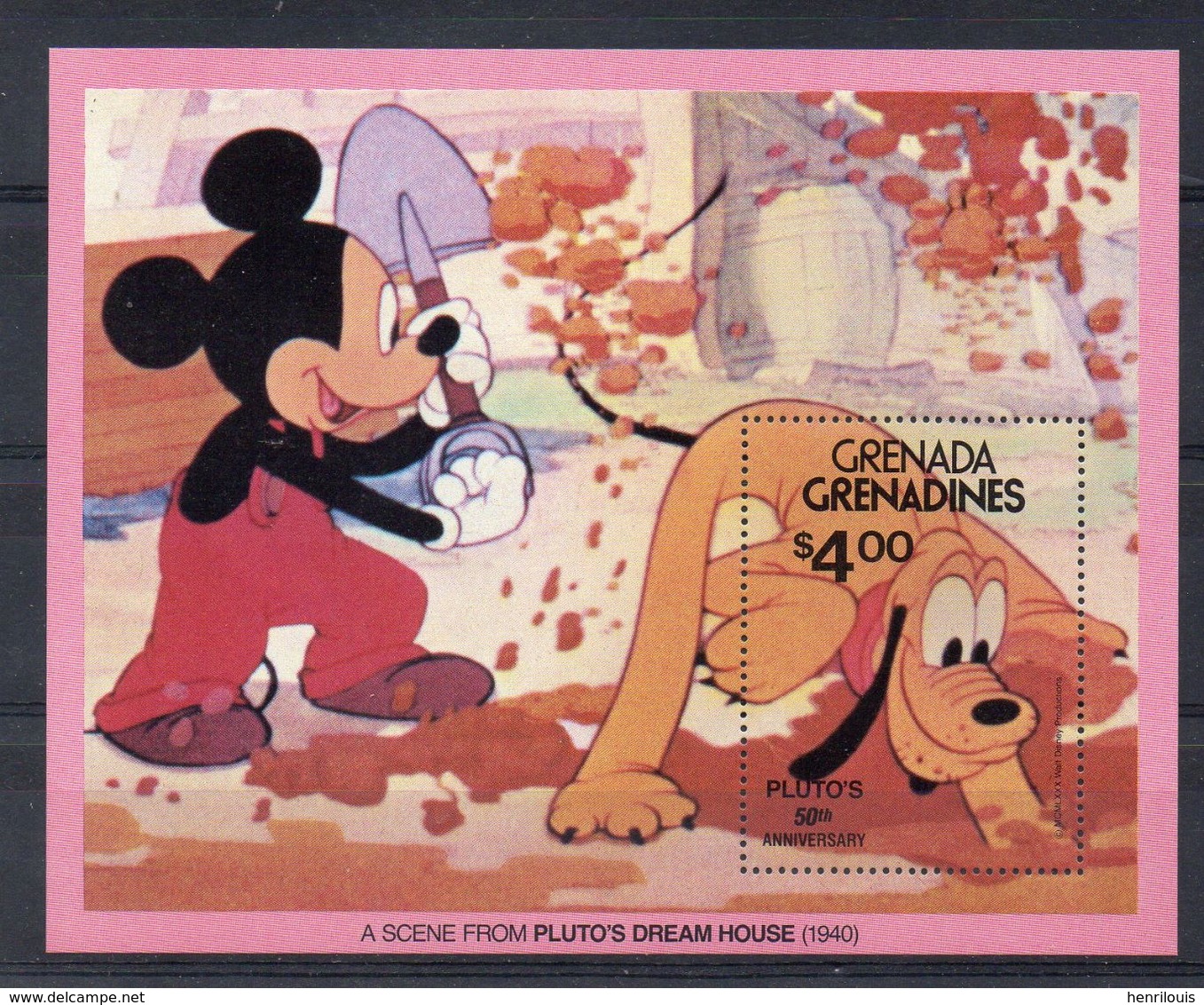 GRENADE  - GRENADINES     Timbre De 1981 ( Ref 5485 ) Disney - 50ème Anniversaire De Pluto - Grenada (1974-...)