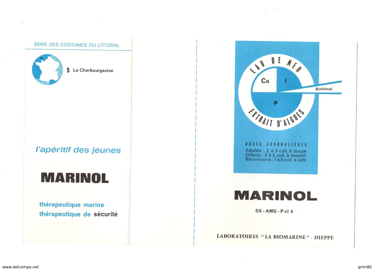 PUBLICITE  LABORATOIRE   MARINOL - Publicités