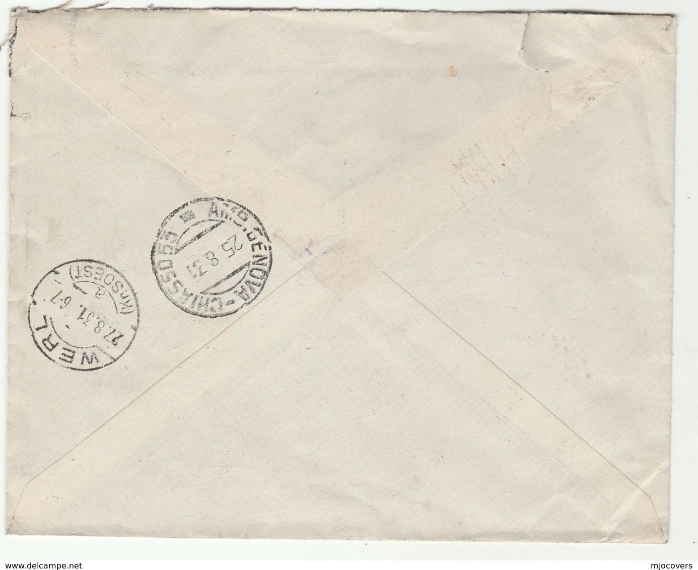 1931 Registered MILAN Via 'AMB GENOVA CHIASSO 53' TPO Train To WERL Italy To Germany ADVERT COVER Stamps Railway - Marcophilia
