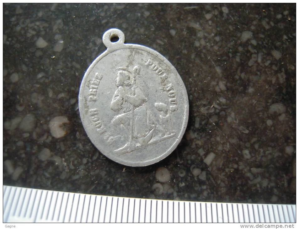 11Z - Médaille Religieuse Saint Hubert Saint Roch - Godsdienst & Esoterisme