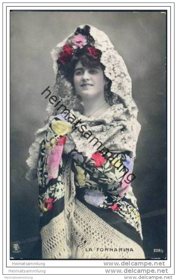 Espana - La Fornarina - Spanische Künstlerin - Foto-AK Handkoloriert Ca. 1910 - Artisti