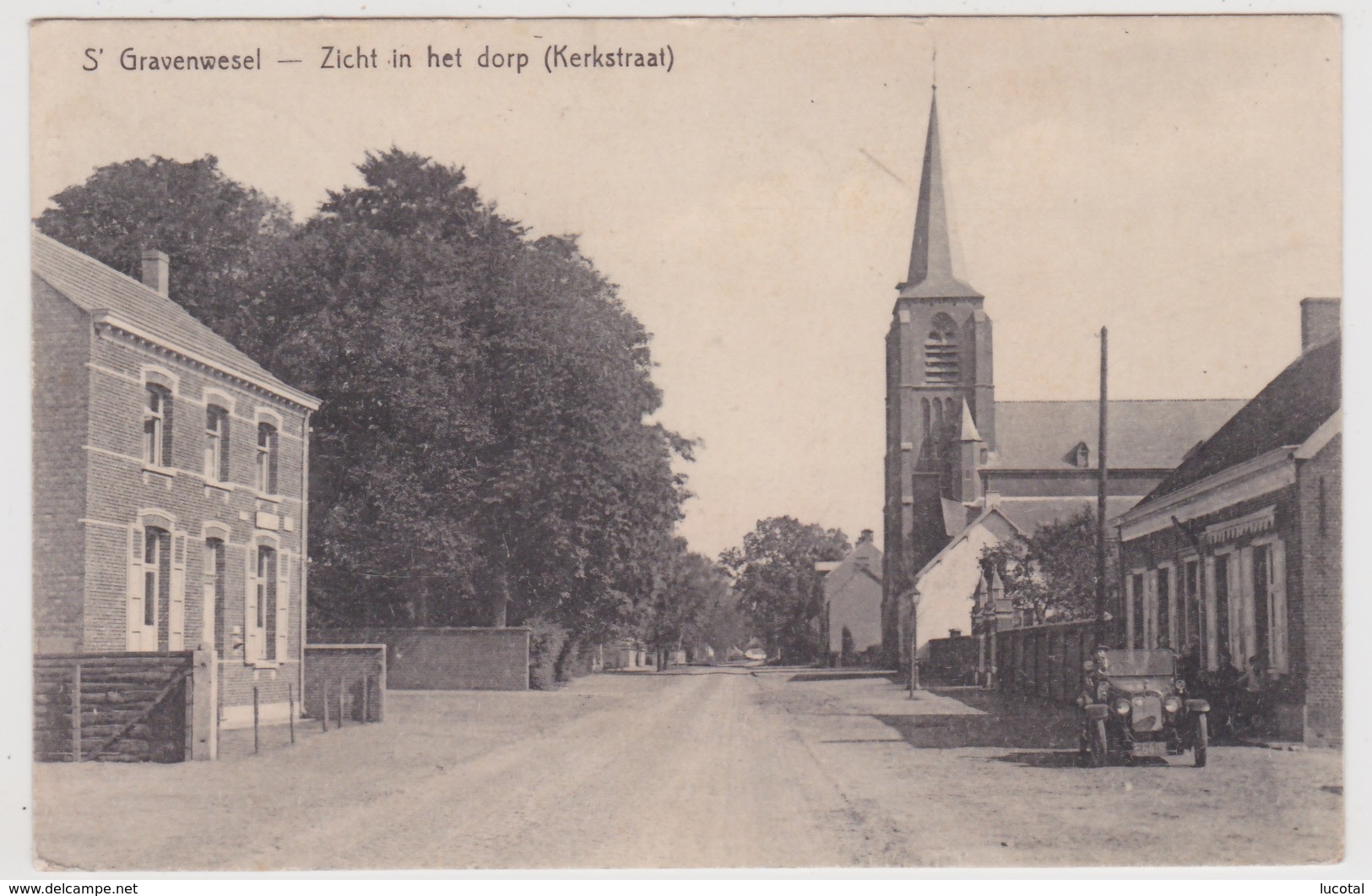 'S Gravenwezel - Zicht In Het Dorp - Kerkstraat - 1925 - Zonder Naam Uitgever - Schilde