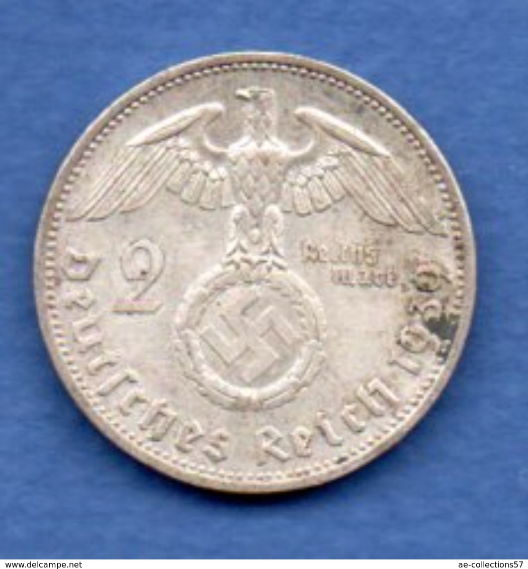 Allemagne   -- 2 Reichsmark 1939 A    - Km #  93 -  état SUP - 2 Reichsmark