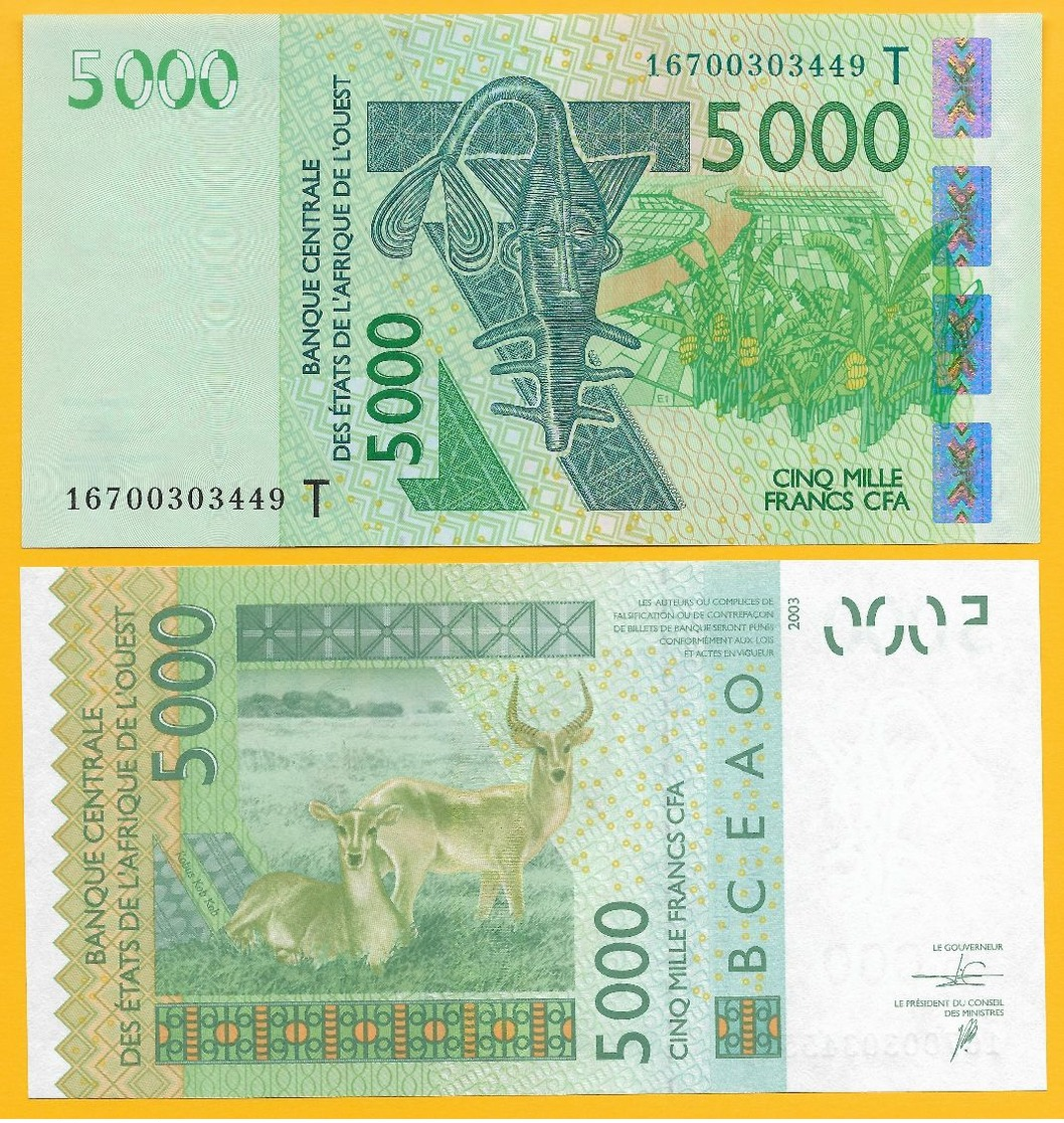 West African States 5000 Francs Togo (T) P-817Tm 2016 UNC - États D'Afrique De L'Ouest