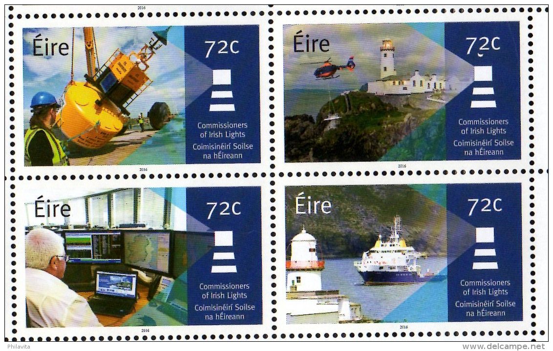 2016 Ireland - Irish Lighthouses/ Commissioners Of Irish Lights -  Blocks Of 4 - MNH**  MiNr. 2203 - 2206 - Leuchttürme