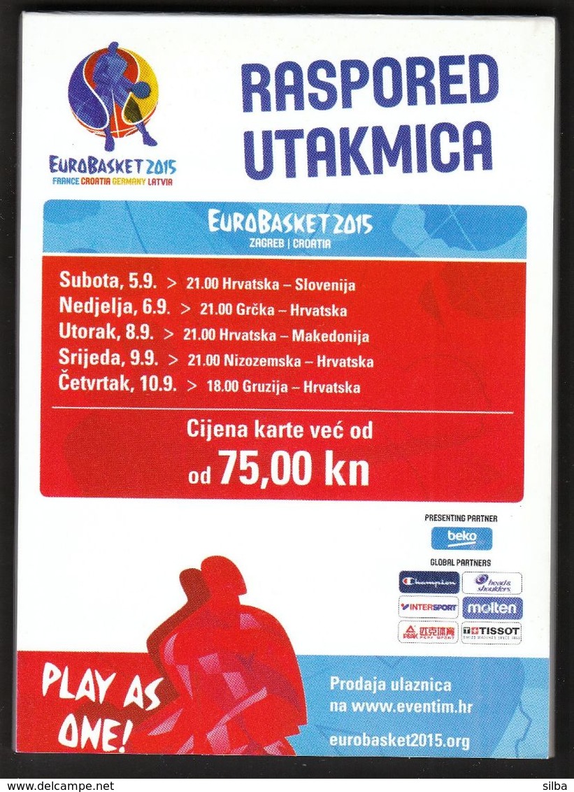 Croatia 2015 / EUROBASKET 2015 / Basketball / Pocket Block With The Drawings Of Frenkie The Fireball - Bekleidung, Souvenirs Und Sonstige