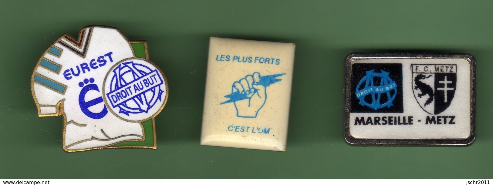 FOOT *** O.M - OLYMPIQUE DE MARSEILLE *** Lot De 3 Pin's Differents *** 0041 - Football