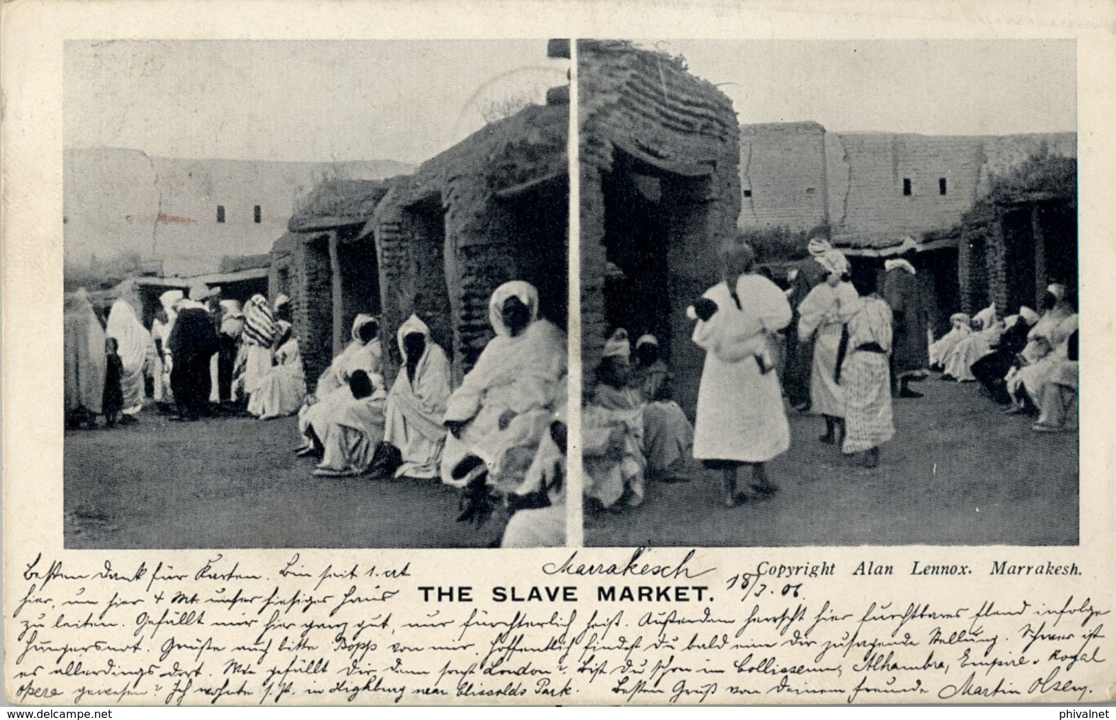 1906 , MARRUECOS FRANCÉS , TARJETA POSTAL CIRCULADA , MARRAKESH - LONDRES - Lettres & Documents