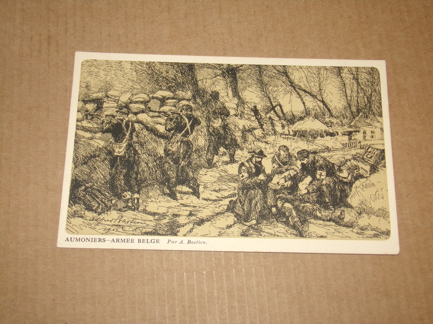 2 Cartes De A.Bastien.Armée Belge.Publié Au Bénéfice Des Asiles Des Soldats Invalides Belges. - Guerre 1914-18