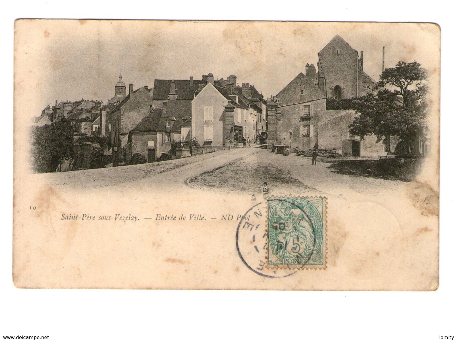 89 Saint Pere Sous Vezelay Entrée De La Ville Cachet 1905 - Autres & Non Classés