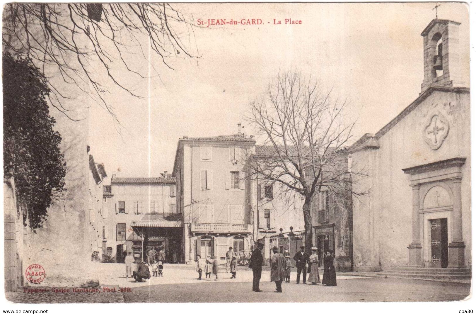 CPA GARD.SAINT JEAN DU GARD.LA PLACE - Saint-Jean-du-Gard