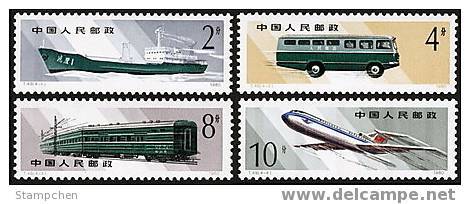 China 1980 T49 Mail Transportation Stamps Plane Bus Railway Railroad Locomotive Train Ship Car - Ongebruikt