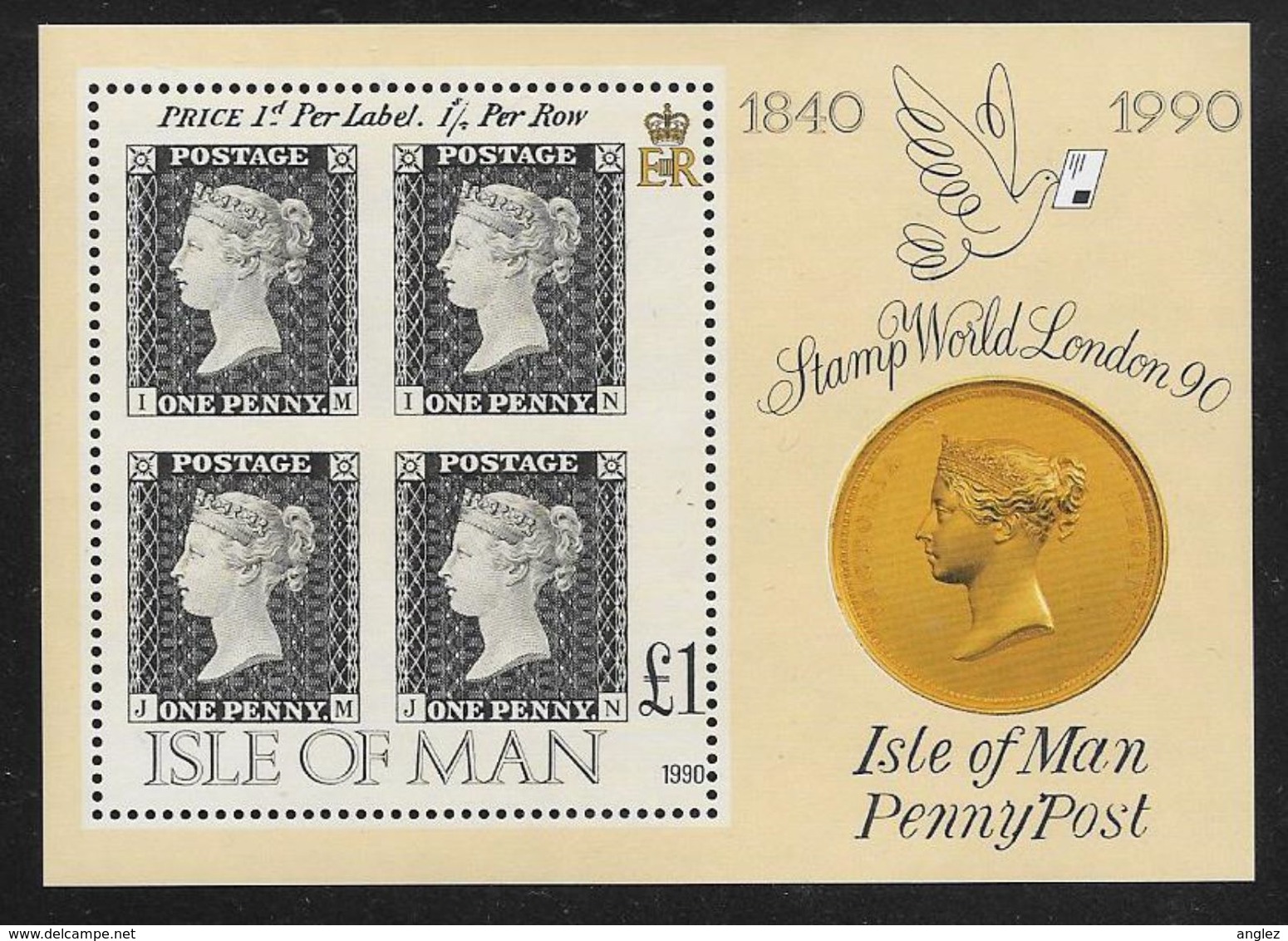 Isle Of Man - 1990 Penny Black 150th Anniv. / Stamp World Miniature Sheet MNH - Man (Ile De)