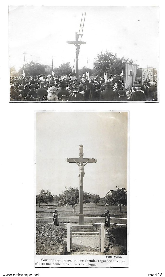 C.P.A. - Bénédiction Du Calvaire De BOISSY-LAMBERVILLE (27) 2 Cartes - 1922 - - Sonstige & Ohne Zuordnung