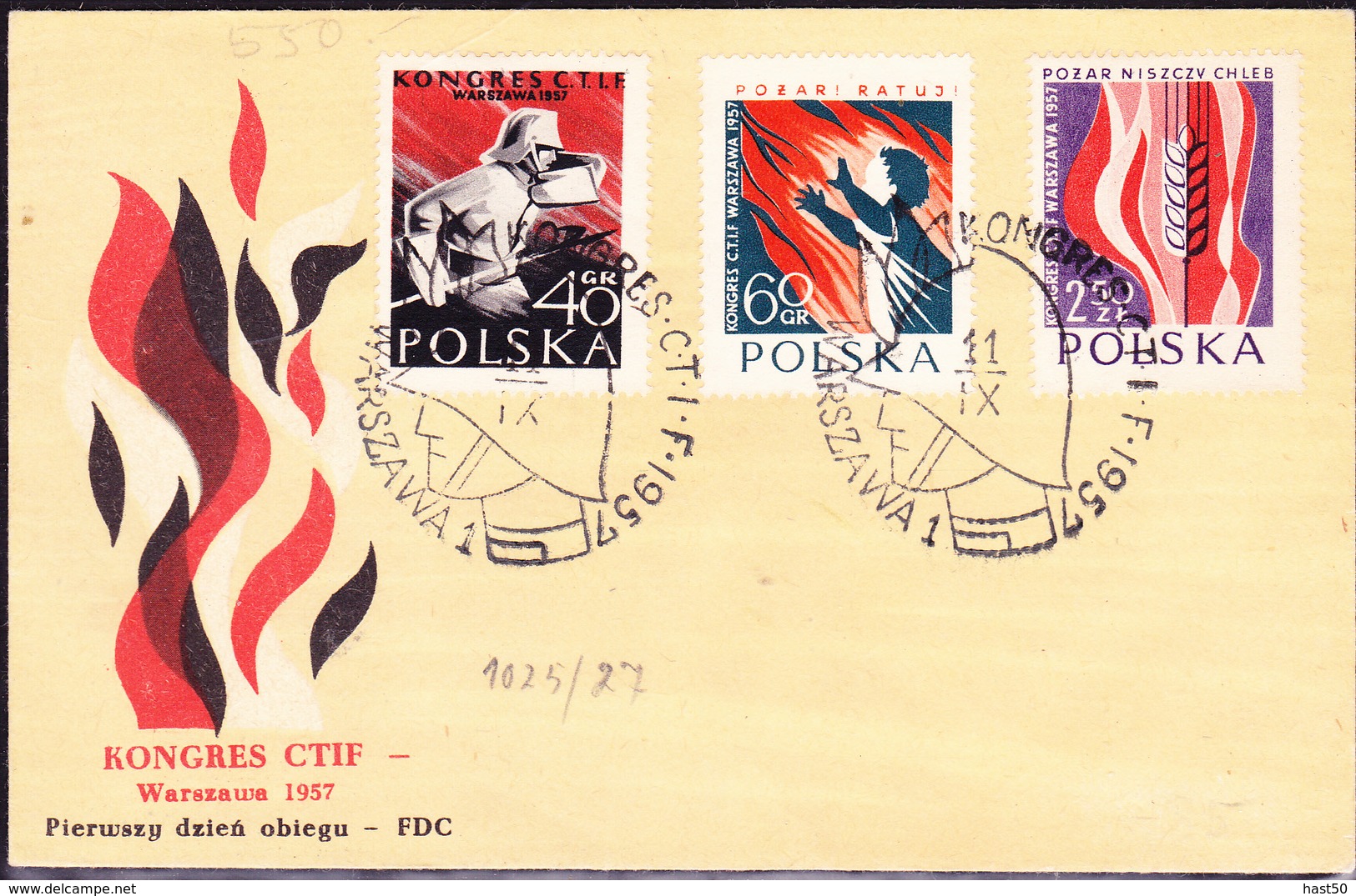 Polen Poland Pologne - Kongress Des CTIF (MiNr: 1025/7) 1957 - FDC - FDC