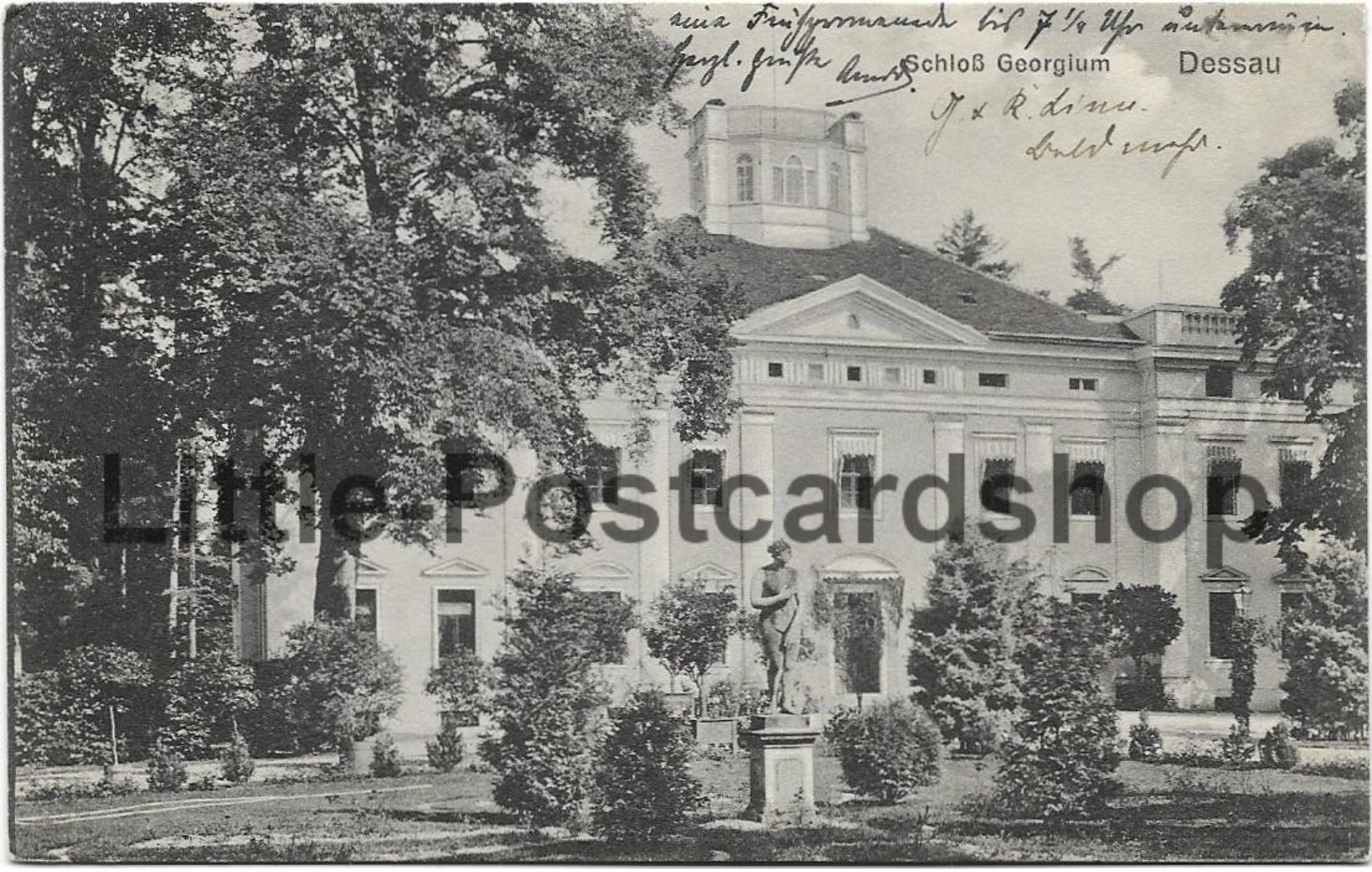 AK Dessau Schloss Georgium 1913 Schlosspark Statue - Dessau