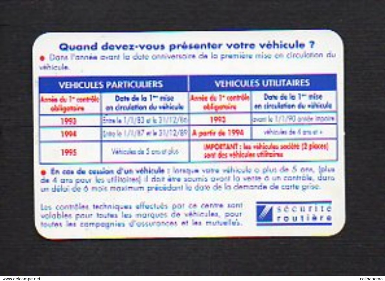 Carte De Visite Publicitaire "Autovision " Contrôle Technique Automobile à Bretteville Sur Odon 14 - Cartes De Visite