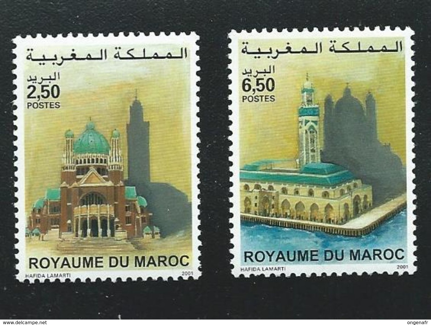 Emission Commune Avec La Belgique 2001; 2 Valeurs Neuves - Maroc (1956-...)