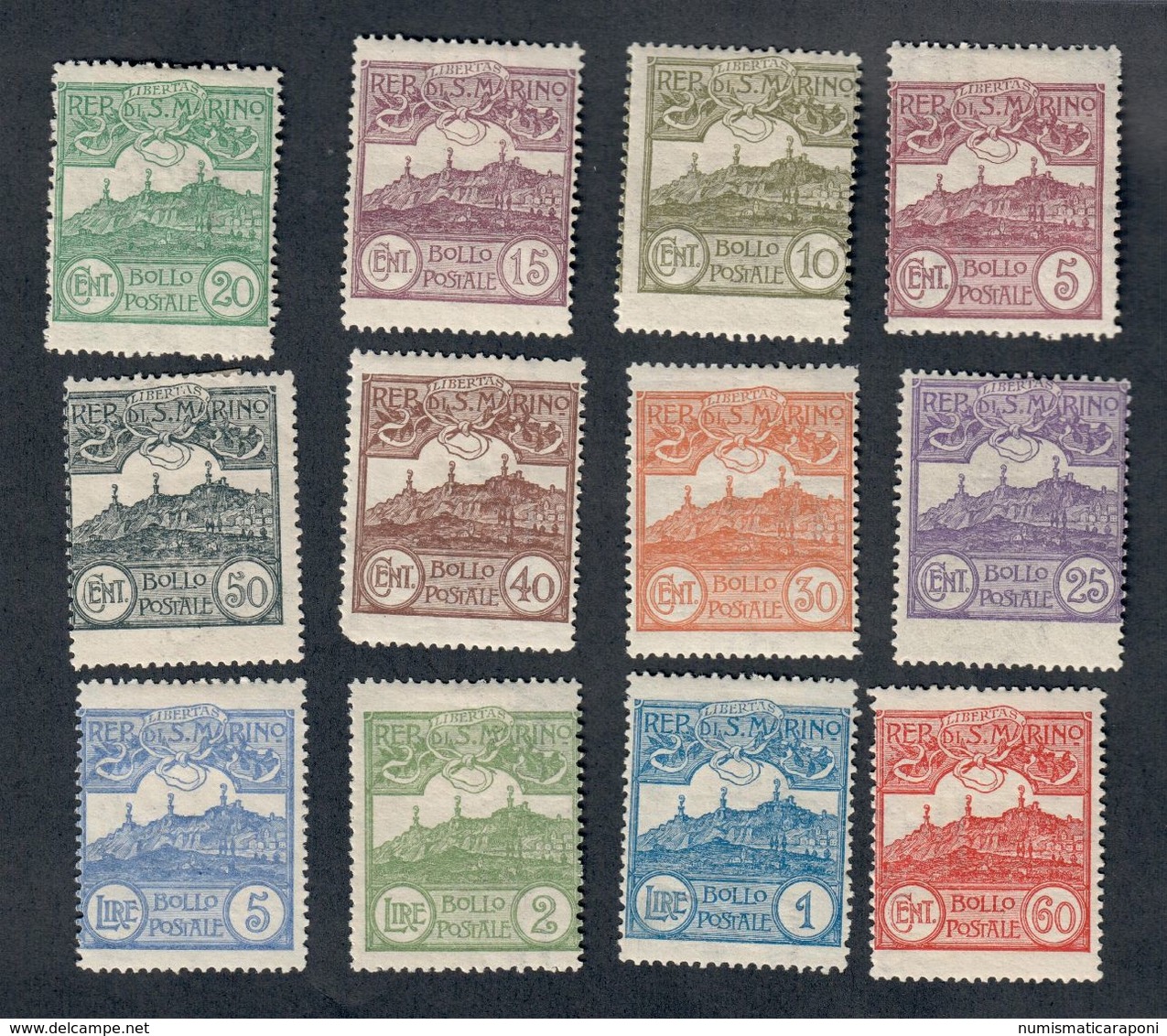 San Marino 1925 Veduta Serie S.22 Linguellati  FRA.1116 - Ongebruikt