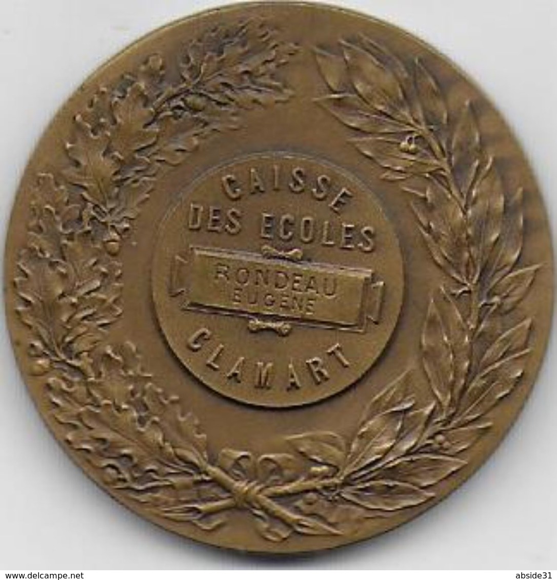 Médaille En Bronze - Caisse Des Ecoles CLAMART - Autres & Non Classés