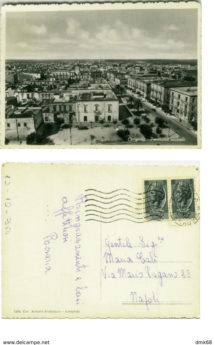 CERIGNOLA ( FOGGIA ) PANORAMA PARZIALE - ED. SANTANGELO - 1954 ( 2264 ) - Cerignola