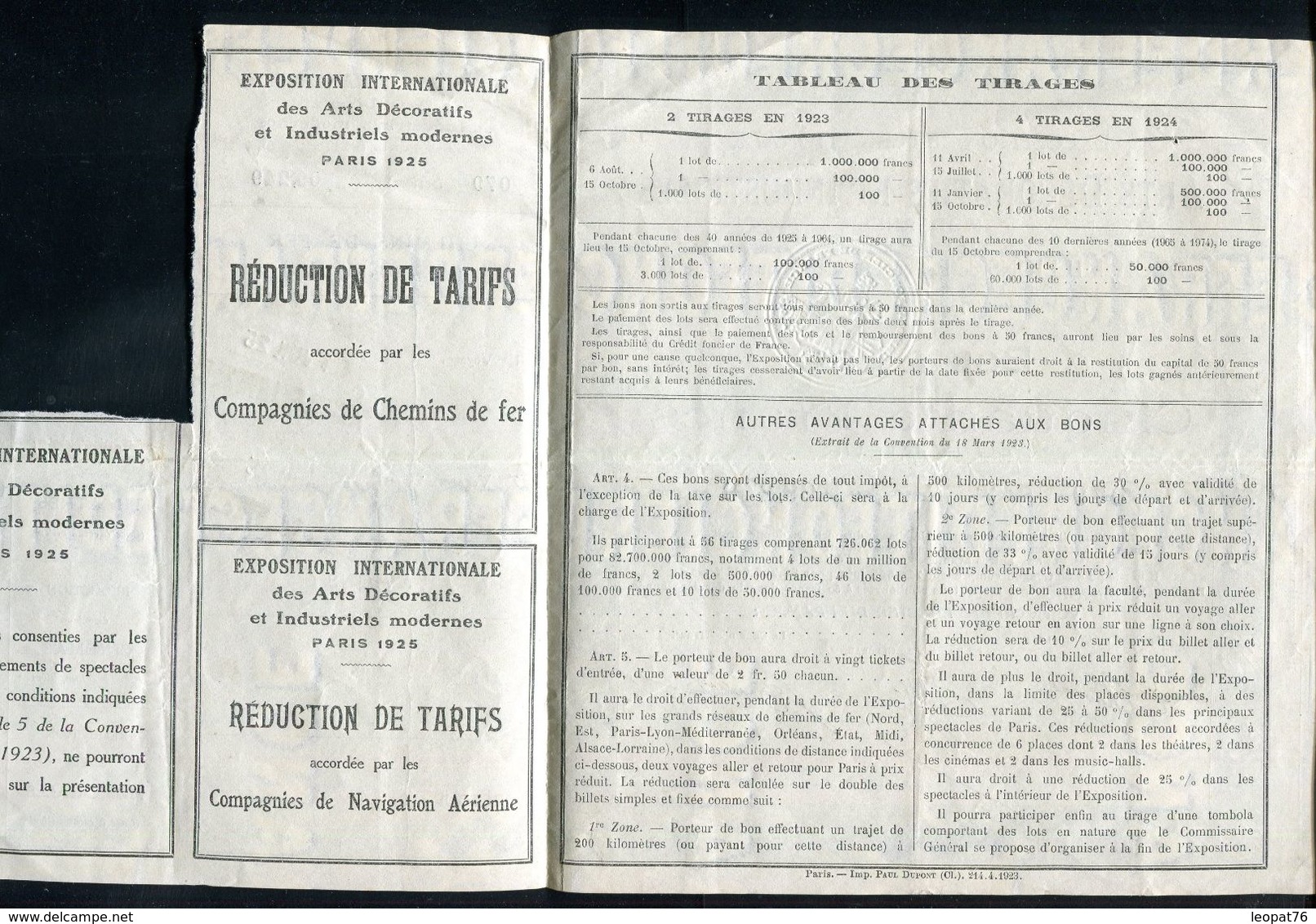 Vieux Papiers - Bon à Lot De L 'Exposition Des Arts Décoratifs De Paris En 1925 - Sammlungen