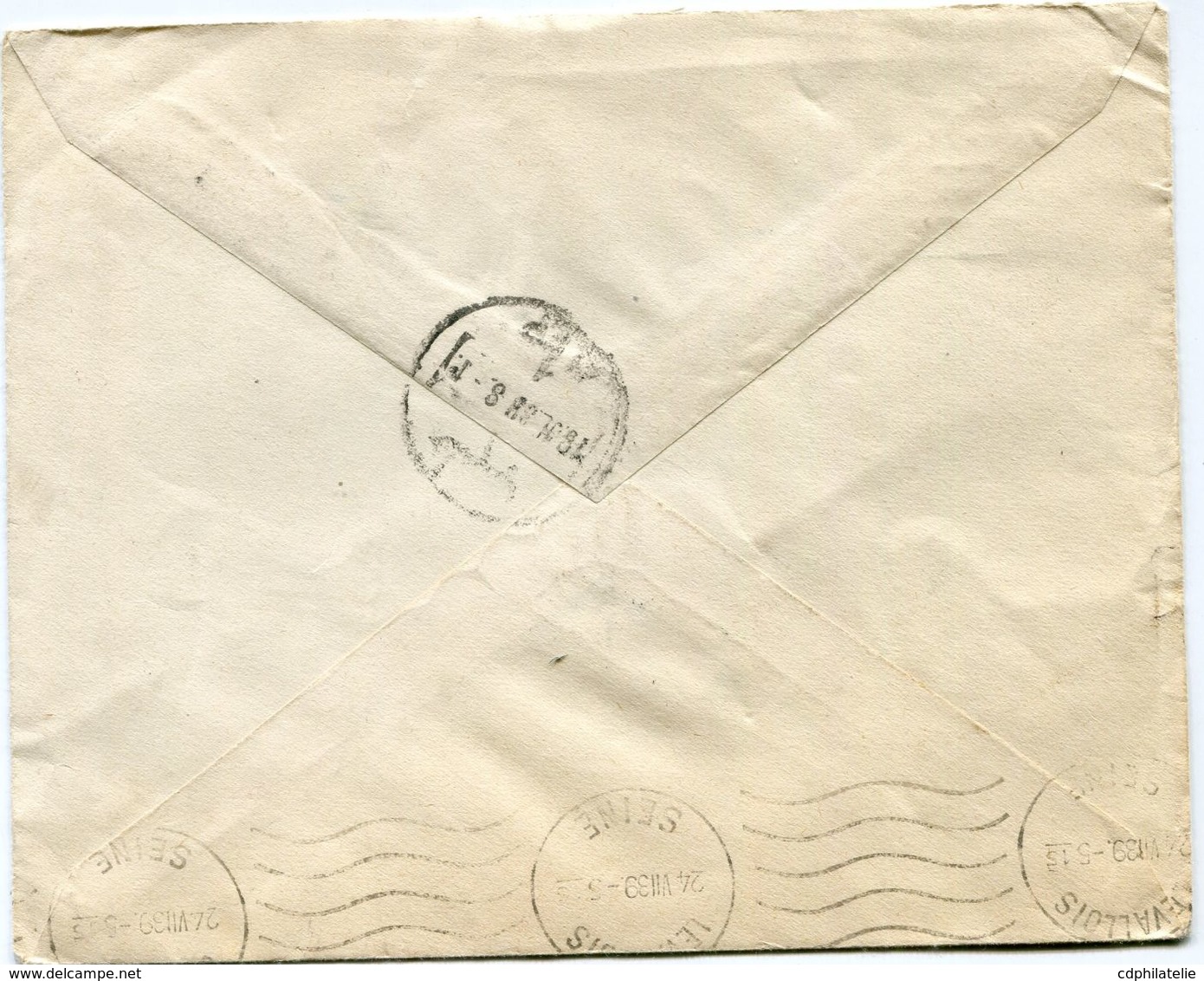 SYRIE LETTRE DEPART DAMAS 18-7-39 POUR LA FRANCE - Storia Postale