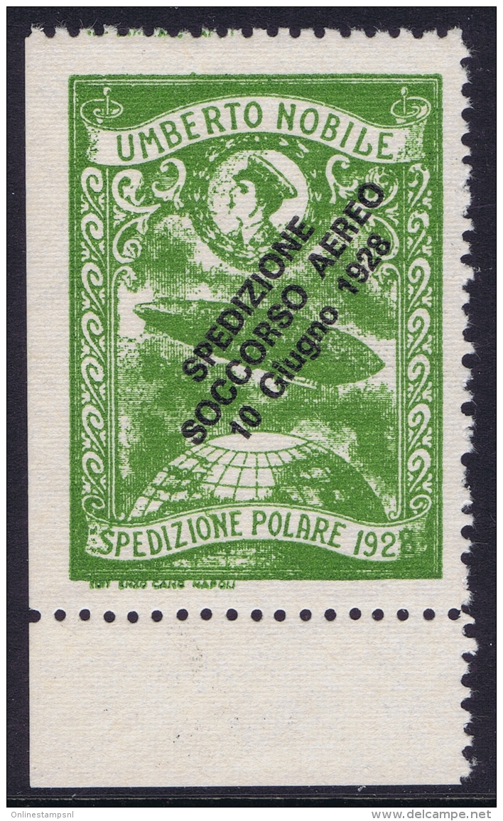 Italy: 1928 Artic Polar Expedition Umberto Nobile Zepplin, Surcharge Spedizione Soccorso Aereo 10 Giugno 1928 MNH/** - Posta Aerea