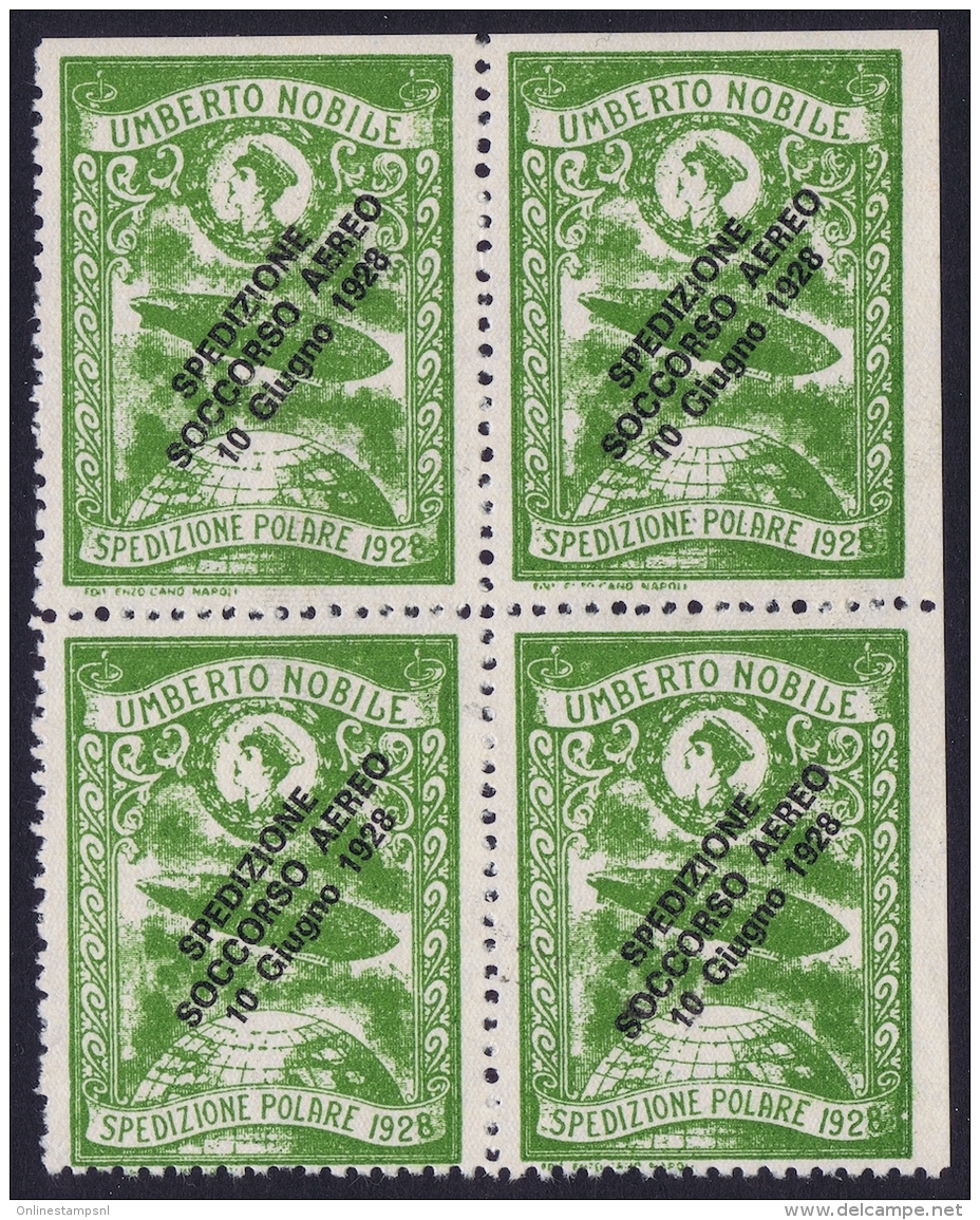 Italy: 1928 Artic Polar Expedition Umberto Nobile Zepplin, Surcharge Spedizione Soccorso Aereo 10 Giugno 1928 MNH/** - Posta Aerea