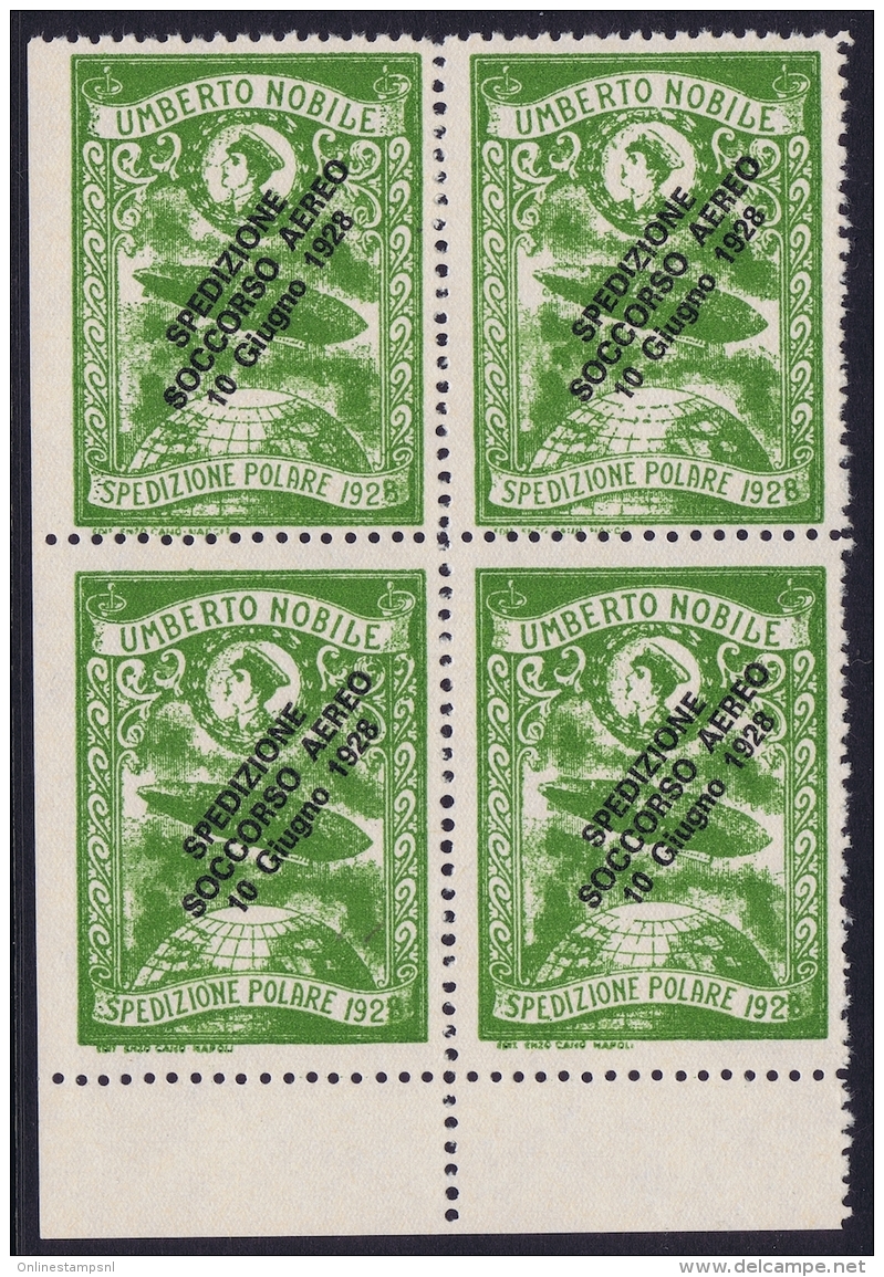 Italy: 1928 Artic Polar Expedition Umberto Nobile Zepplin, Surcharge Spedizione Soccorso Aereo 10 Giugno 1928 MNH/** - Posta Aerea