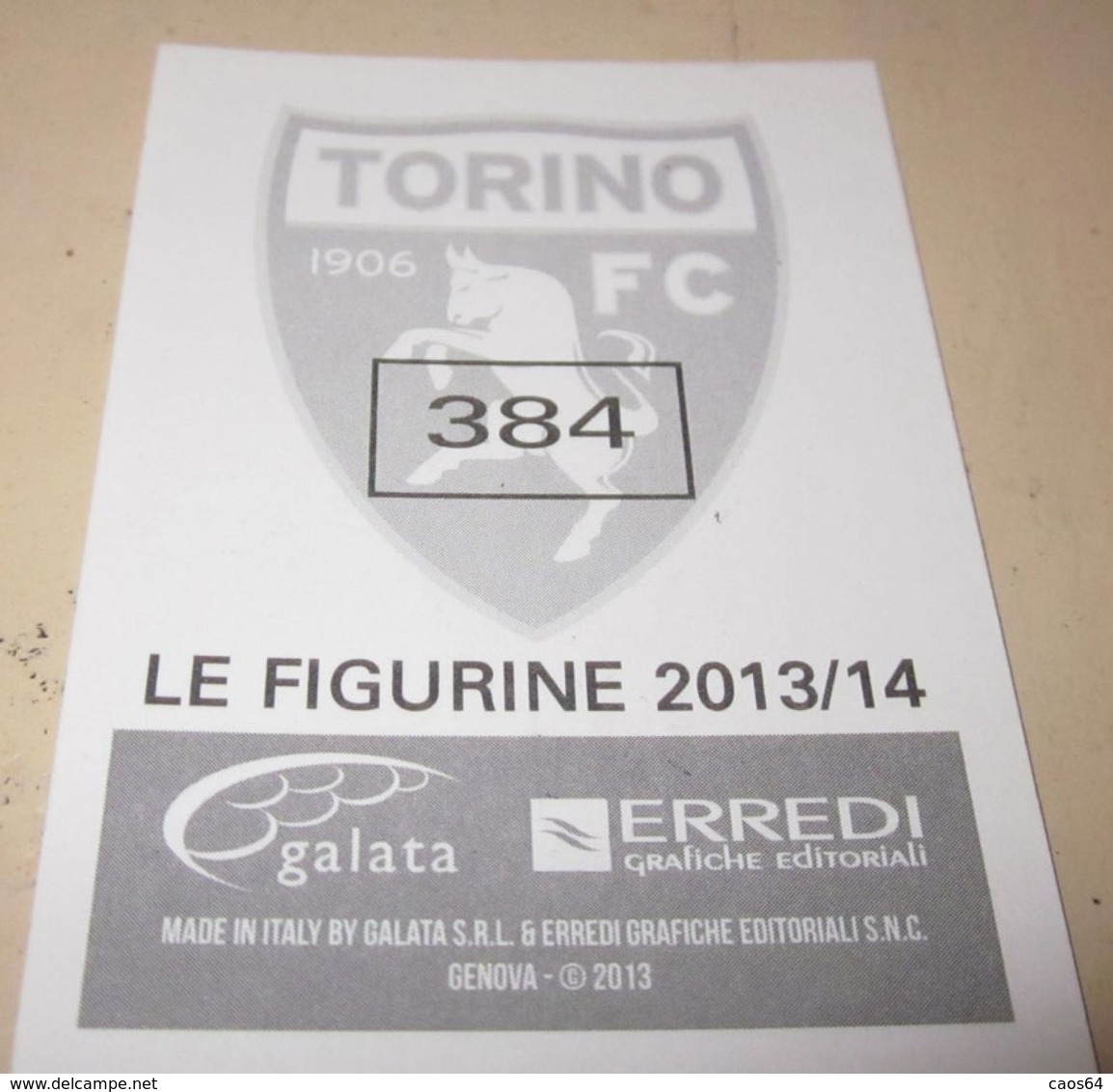 TORINO FC LE FIGURINE ERREDI  2013/14  N. 384 - Other & Unclassified