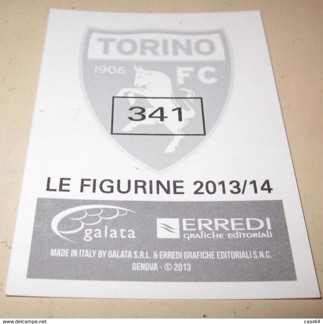 TORINO FC LE FIGURINE ERREDI  2013/14  N. 341 - Altri & Non Classificati