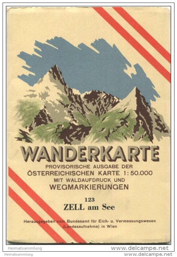 123 Zell Am See 1950 - Wanderkarte Mit Umschlag - Provisorische Ausgabe Der Österreichischen Karte 1:50.000 - Herausgege - Landkarten