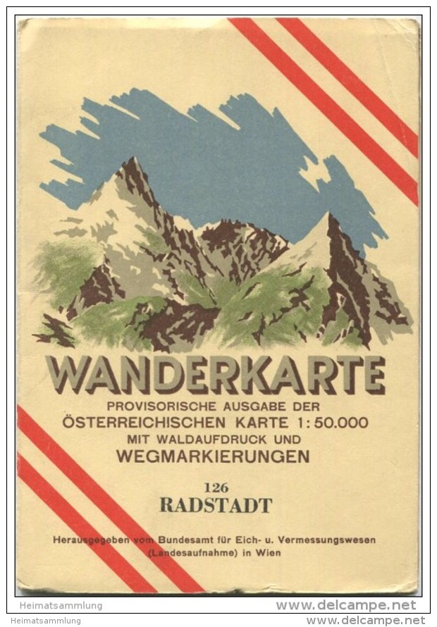 126 Radstadt 1947 - Wanderkarte Mit Umschlag - Provisorische Ausgabe Der Österreichischen Karte 1:50.000 - Herausgegeben - Maps Of The World