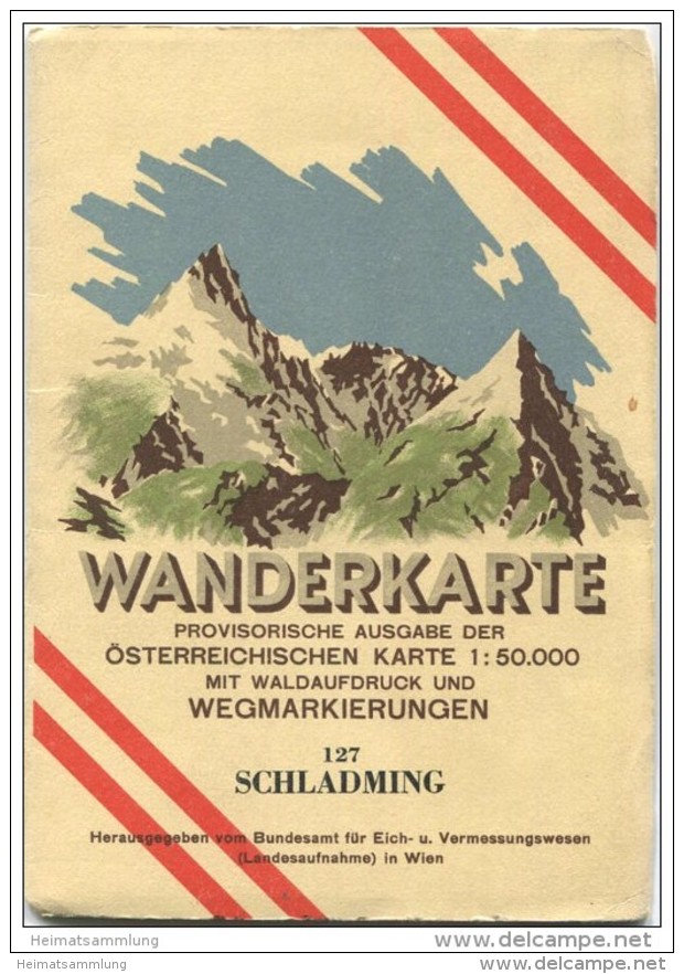 127 Schladming 1950 - Wanderkarte Mit Umschlag - Provisorische Ausgabe Der Österreichischen Karte 1:50.000 - Herausgegeb - Wereldkaarten