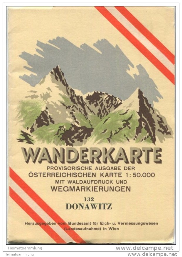 132 Donawitz 1953 - Wanderkarte Mit Umschlag - Provisorische Ausgabe Der Österreichischen Karte 1:50.000 - Herausgegeben - Landkarten