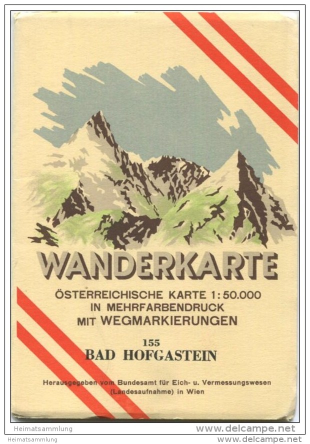 155 Bad Hofgastein 1956 - Wanderkarte Mit Umschlag - Österreichischen Karte 1:50.000 - Herausgegeben Vom Bundesamt Für E - Landkarten