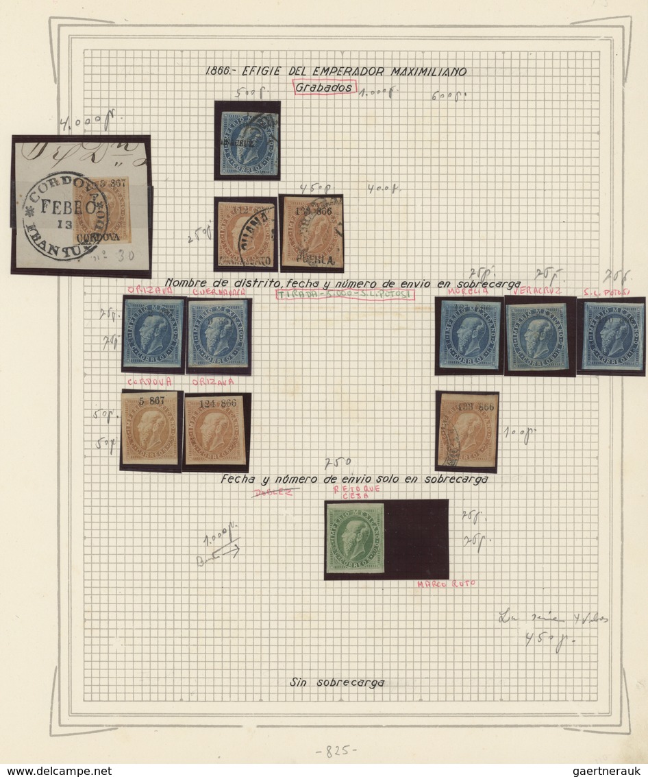 00604 Mexiko: 1861/1893, A superb old-time collection of the Hidalgo, Eagle, Maximilan and Large Numerals